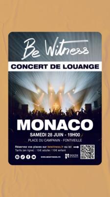 🙌 BE WITNESS en concert à Monaco le Samedi 28 juin 2025