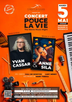 Pouce la vie, "The Movie Music Night", 8ème édition, concert caritatif avec Anne Sila et Yvan Cassar